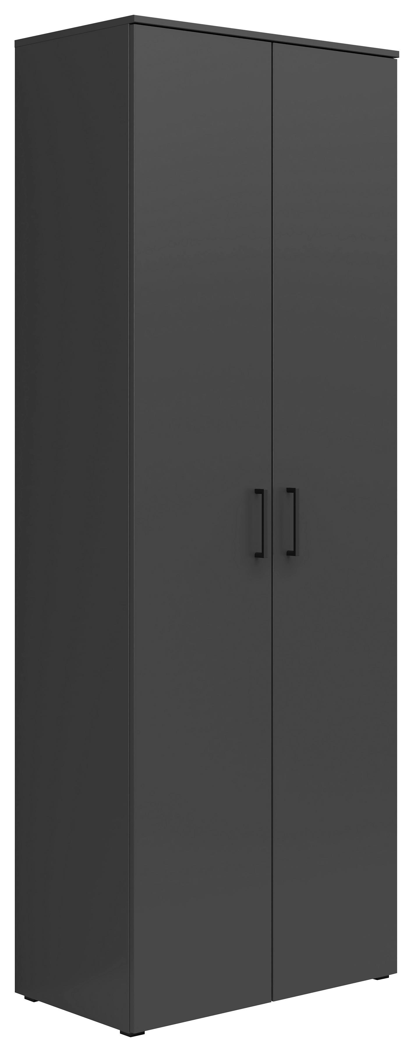 Schrank Multistauraum Graphitfarben - Graphitfarben/Schwarz, MODERN, Holzwerkstoff/Kunststoff (70/195/40cm) - Mömax