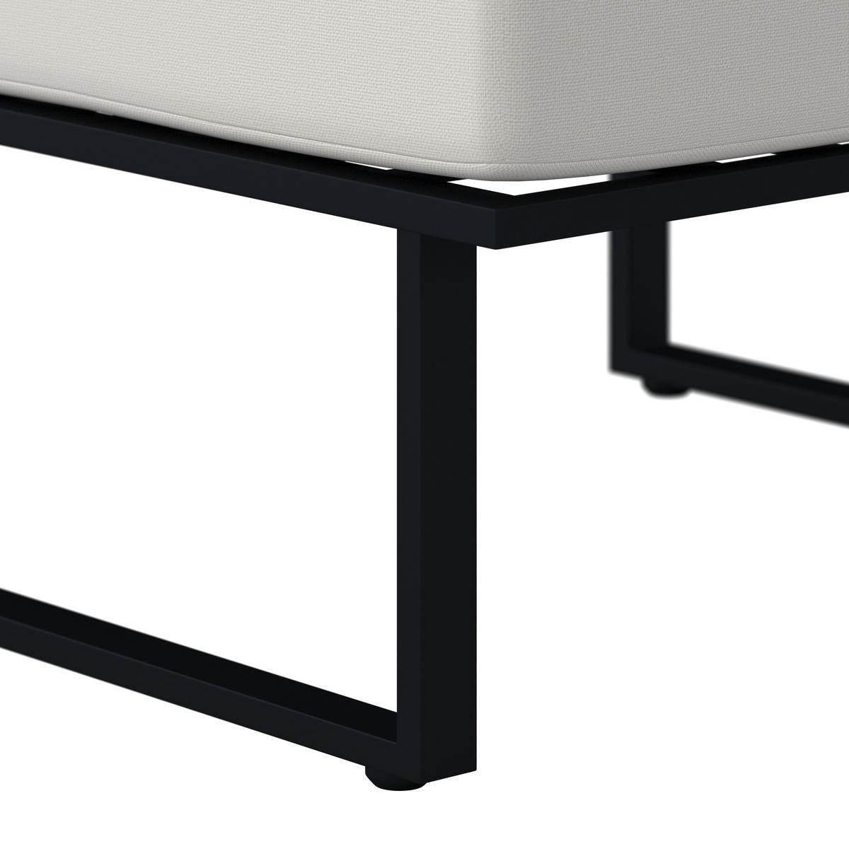 Loungegarnitur Loretta Creme Metall/Holz/Outdoorstoff - Creme/Schwarz, MODERN, Holz/Textil (80/75/80cm) - Bessagi Garden