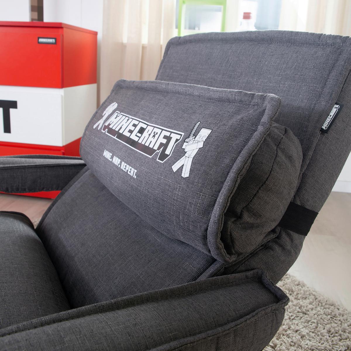 Loungesessel Minecraft ca. 62x80x60 cm Grau - Grau, MODERN, Textil/Metall (62/80/60cm) - Minecraft