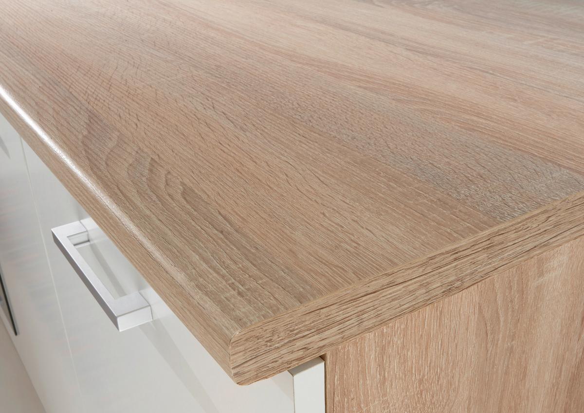 MEBLE KUCHENNE BEZ SPRZĘTÓW ANDY - kolor srebrny/biały, Modern, materiał drewnopochodny/tworzywo sztuczne (280cm) - MID.YOU