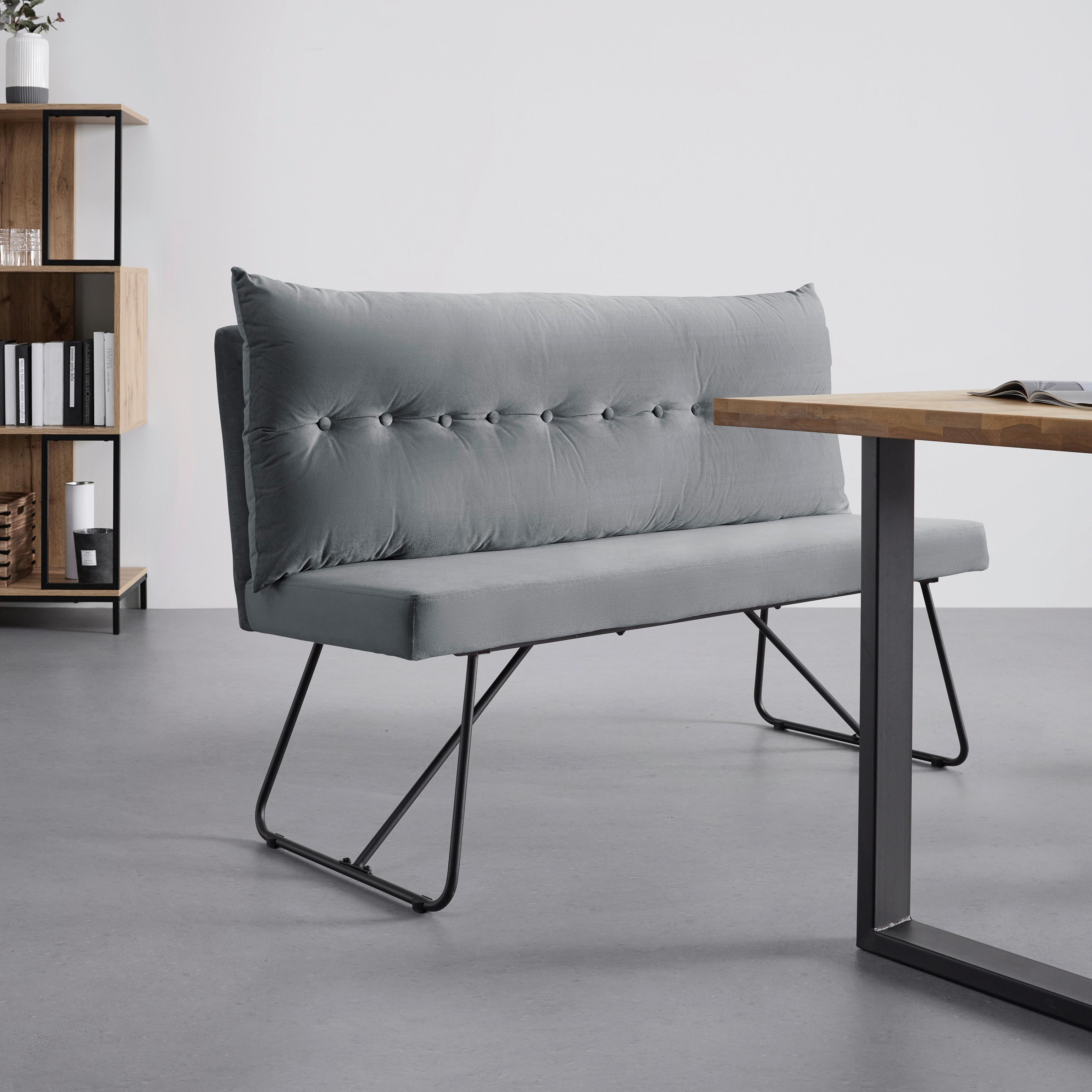 ŁAWKA BONO - czarny/szary, Modern, metal/drewno (140/92/63cm) - Bessagi Home