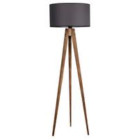LAMPA STOJĄCA 3808007501 - szary/brązowy, Trend, tkanina/drewno (153/50/50cm)