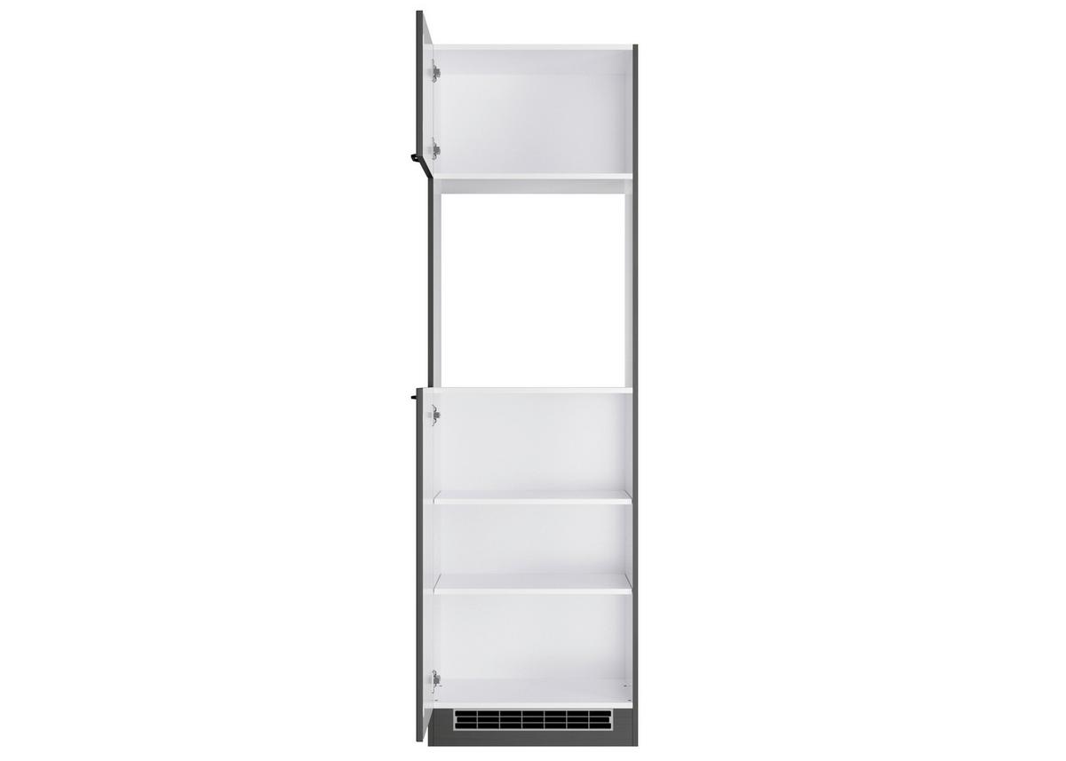 Geräteumbauschrank Meran ca. 60x200x60 cm Grau - Schwarz/Grau, LIFESTYLE, Holzwerkstoff/Metall (60/200/60cm) - Held