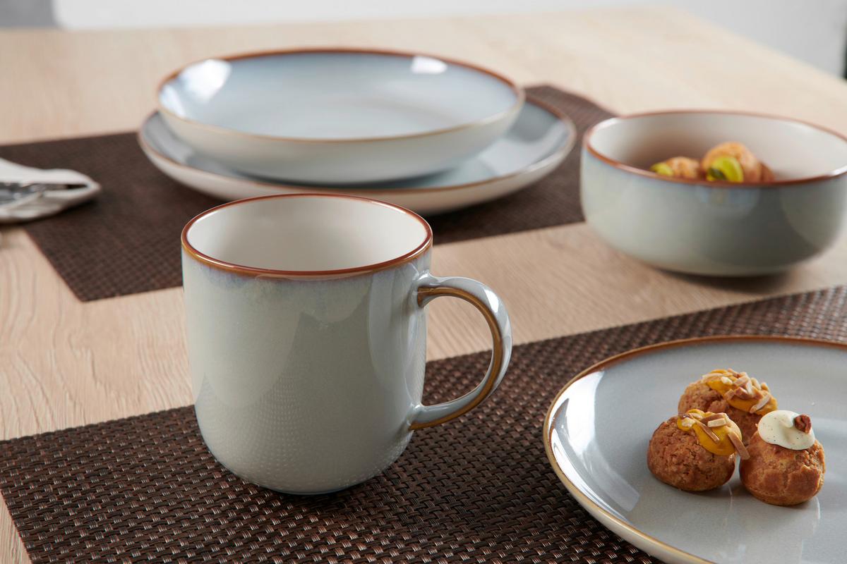 SERWIS ŚNIADANIOWY PORTOFINO - szary, Trend, ceramika (33,5/21,5/22cm) - Ritzenhoff Breker