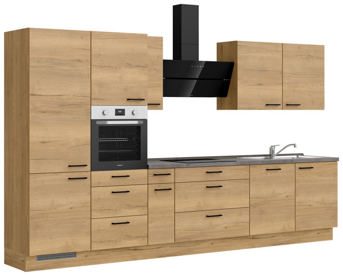 Küchenleerblock Structura High o. Geräte Eiche - Schieferfarben/Eichefarben, MODERN, Holzwerkstoff/Metall (360cm) - Nobilia