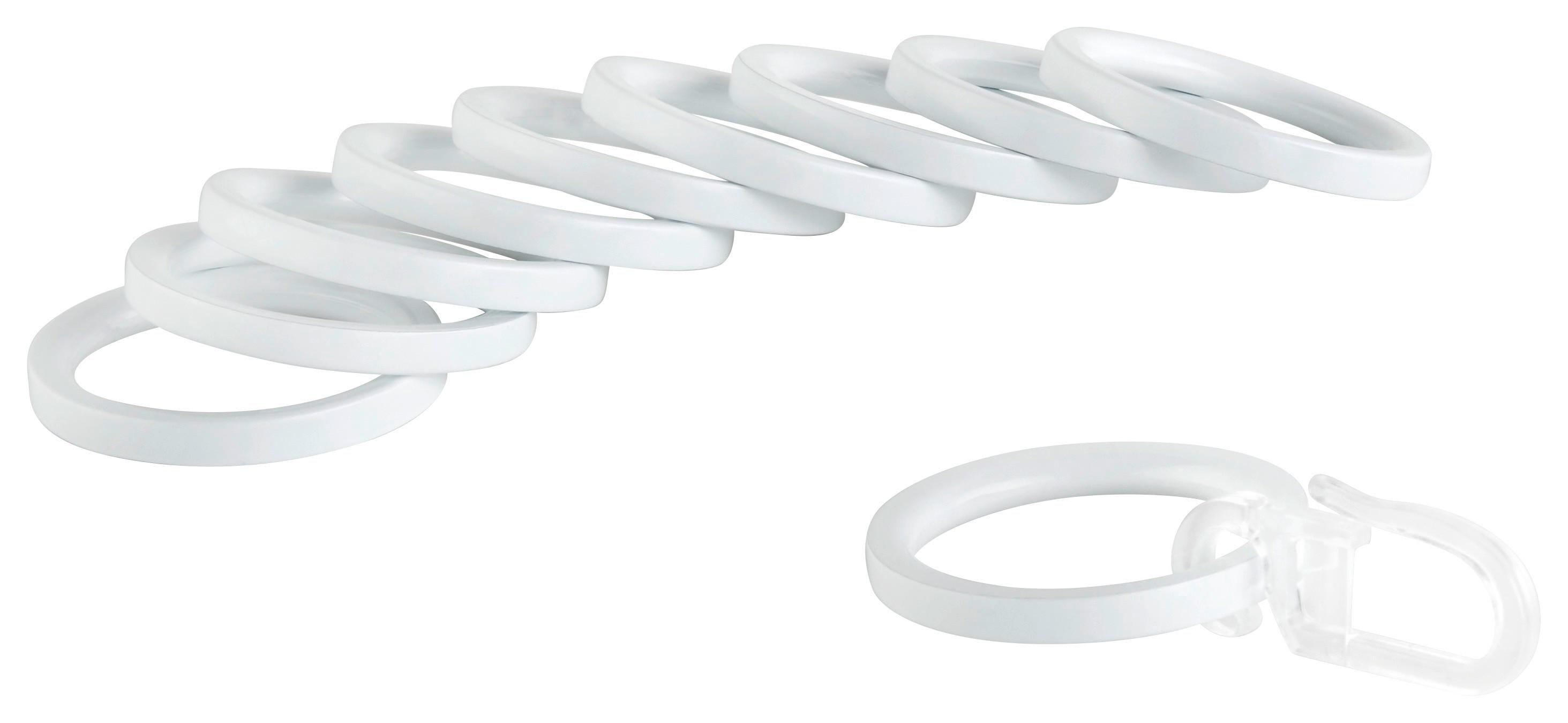 Ringeset für Rillcube in Weiß 10 Stk. - Weiß, Metall (16cm) - Modern Living