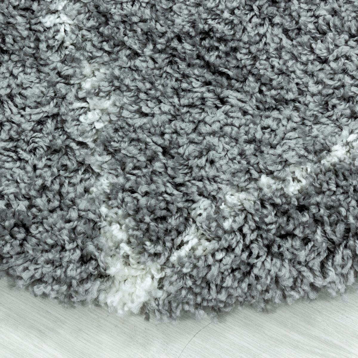 Preproga Z Visokim Florom Alvor, Siva, Ø 200 Cm - siva, Basics, tekstil (200cm)
