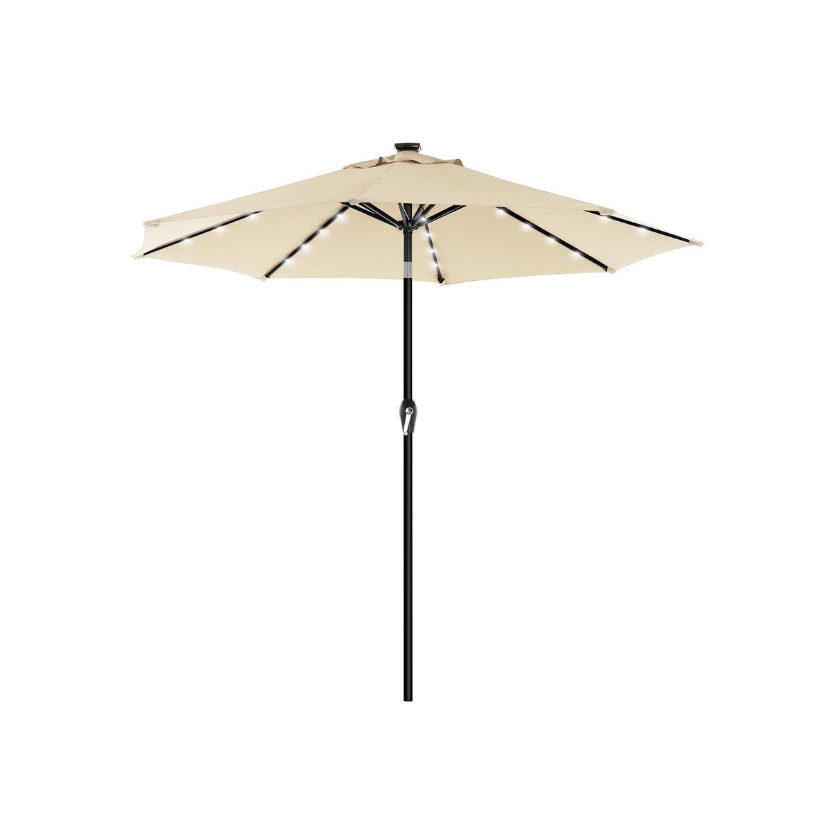 Sonnenschirm Beige ca. 270x270cm - Beige/Schwarz, Basics, Textil/Metall (270/270cm) - Modante
