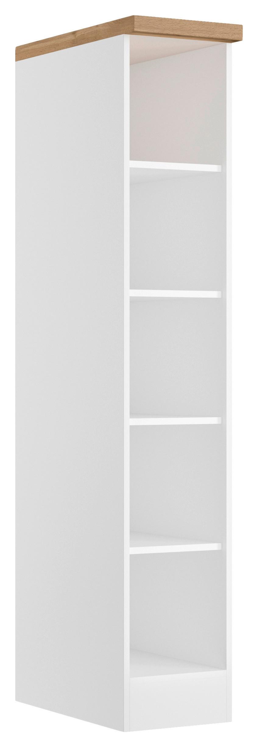 Regal Monza ca. 30x166 cm Weiß/Eiche - Eiche Wotan/Weiß, LIFESTYLE, Holzwerkstoff (30/166/60cm) - Held