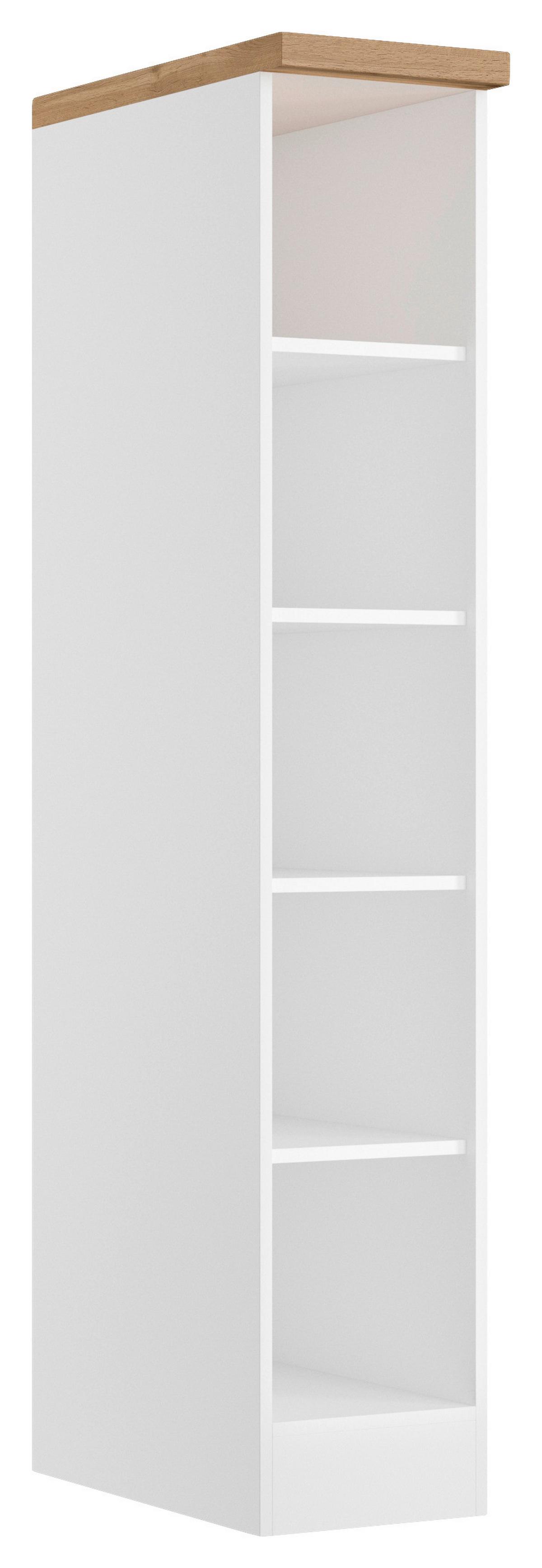 Regal Monza ca. 30x166 cm Weiß/Eiche - Eiche Wotan/Weiß, LIFESTYLE, Holzwerkstoff (30/166/60cm) - Held