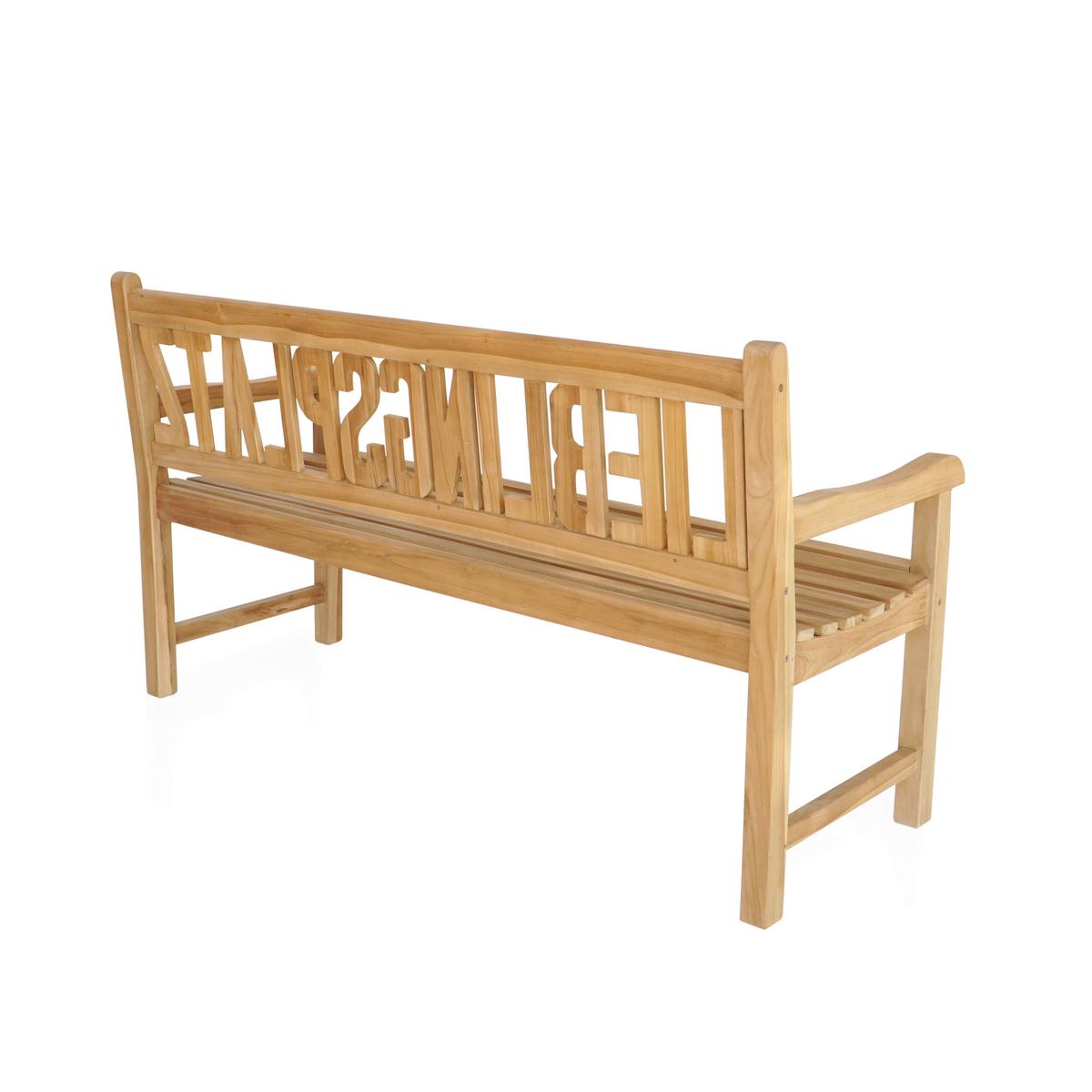 Gartenbank Lieblingsplatz Teak - Braun, Basics, Holz (63/91,5/150cm) - Gardenson