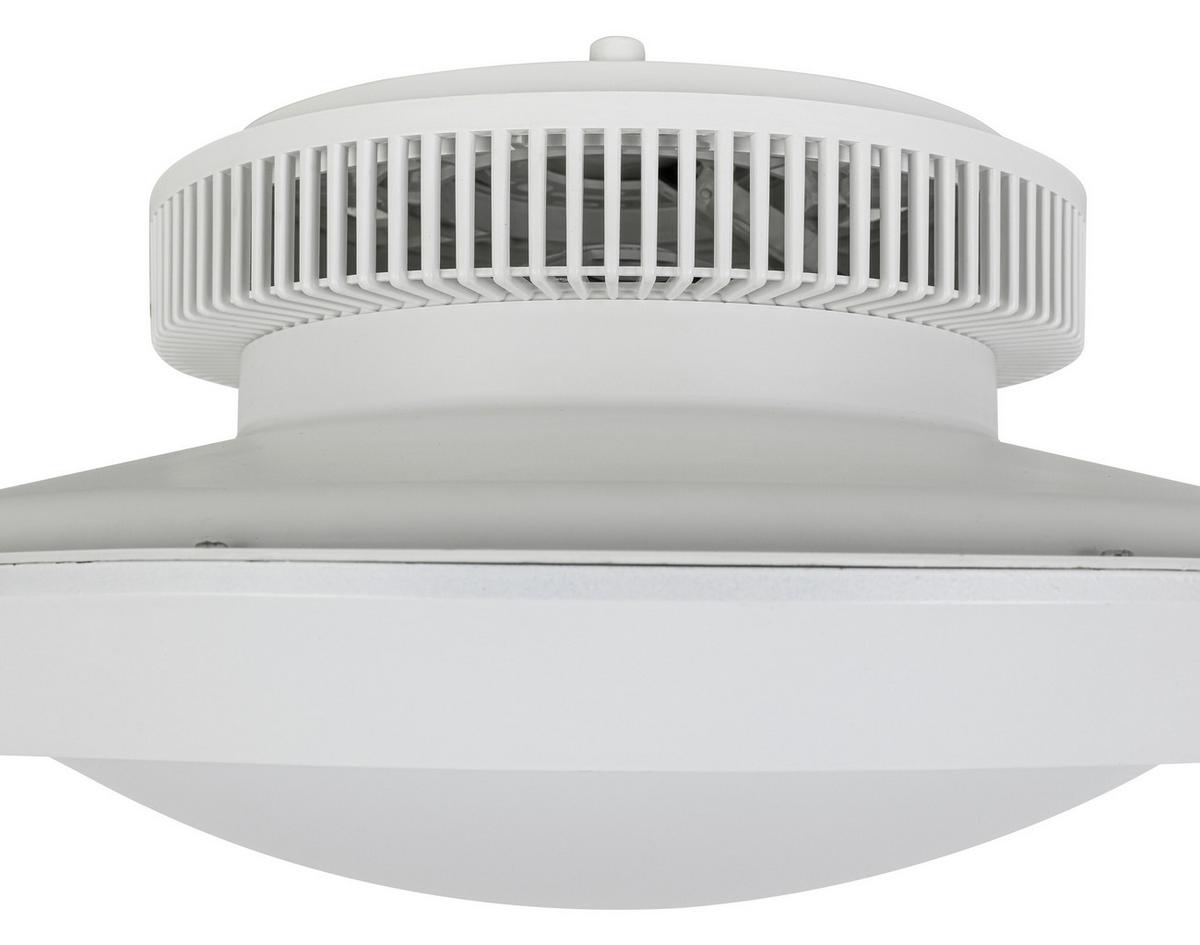 Ventilator de plafon Kurto - alb/culoare crom, Modern, plastic (42/18cm) - Mömax