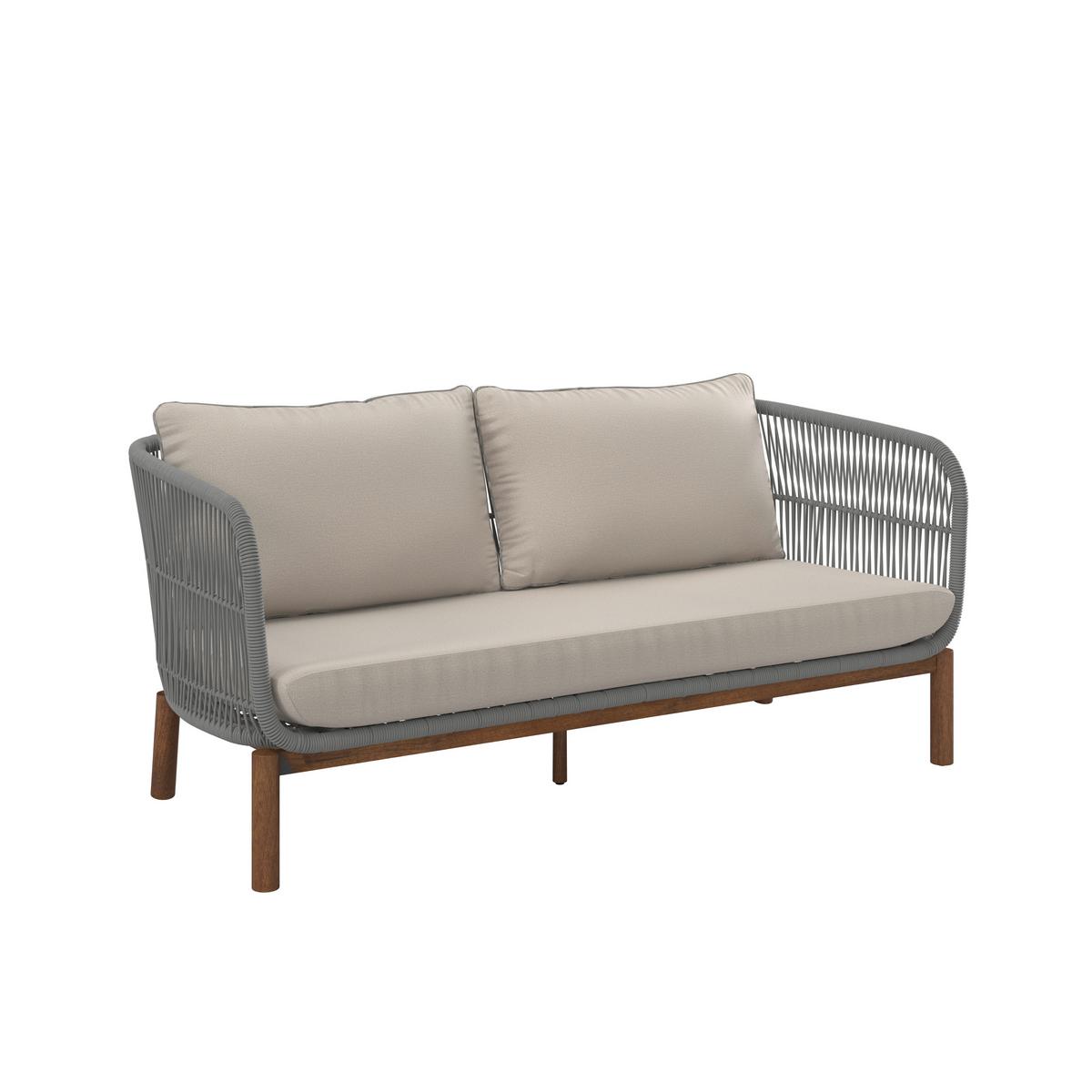 LOUNGEGARNITUR MALENE - Creme/Naturfarben, Modern, Holz/Textil (168/70,5/80cm) - Bessagi Garden