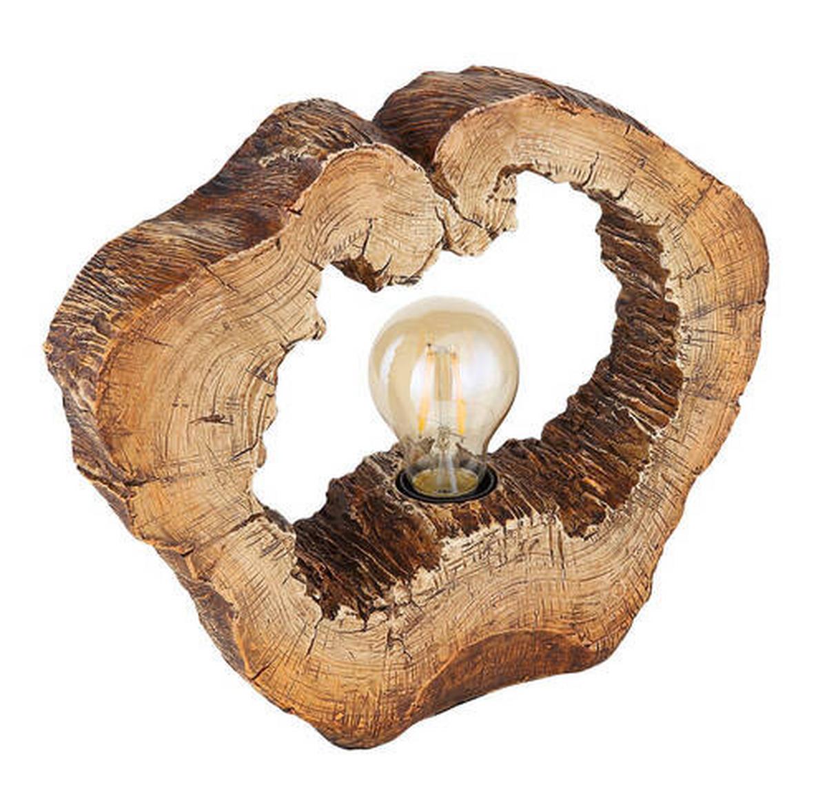 Tischleuchte Vinzenz max. 60 Watt - Braun, Natur, Kunststoff (30,5cm)