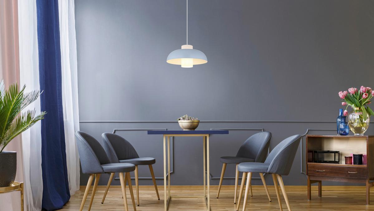 LAMPA WISZĄCA JULIE - niebieski/biały, Trend, metal/szkło (38/120cm) - Collet's Monde