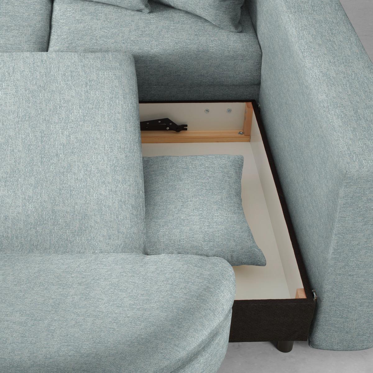 Ecksofa Axel Hellblau - Schwarz/Hellblau, MODERN, Textil/Metall (291/87/250cm) - Mömax