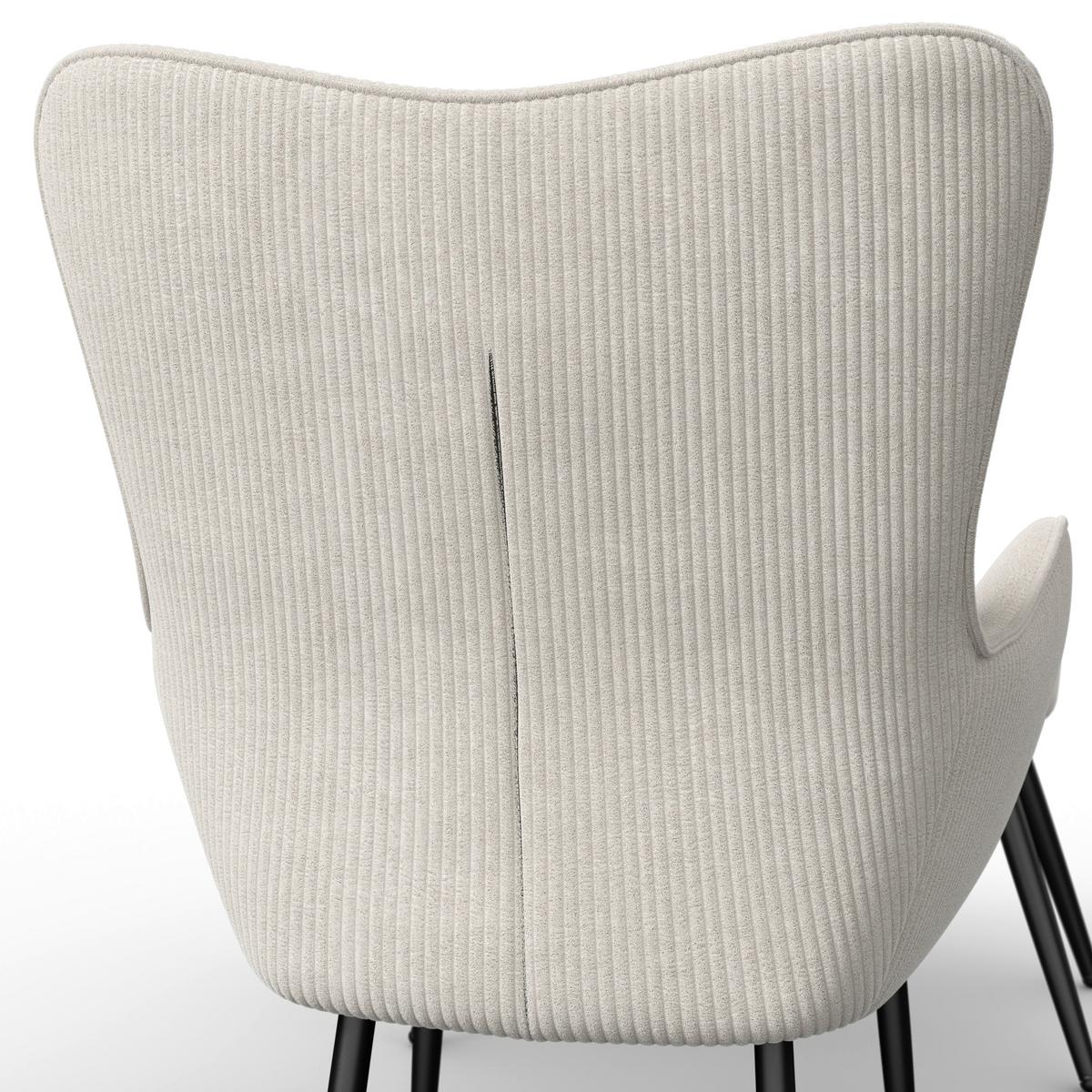 SCAUN DE RELAXARE AURORA - crem/negru, Modern, lemn/metal (68/98/74cm) - Bessagi Home