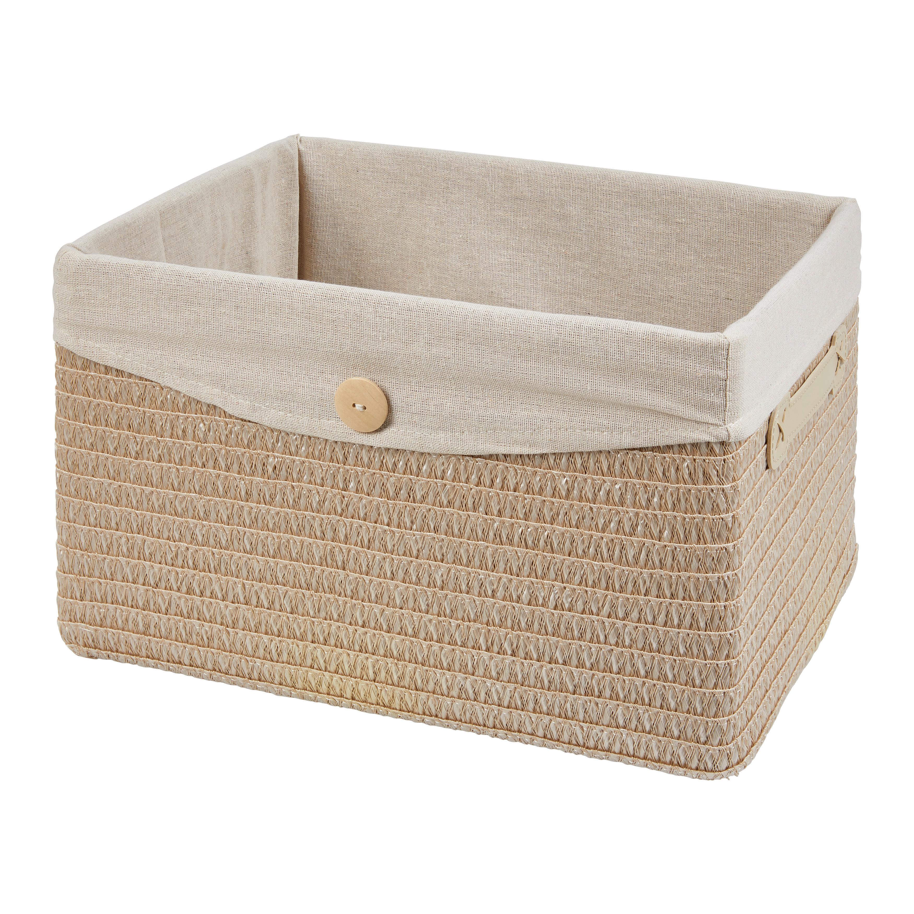 TVÄTTKORG DENISE - beige, Romantik / Lanthus, textil/plast (40/23/30cm) - Mömax