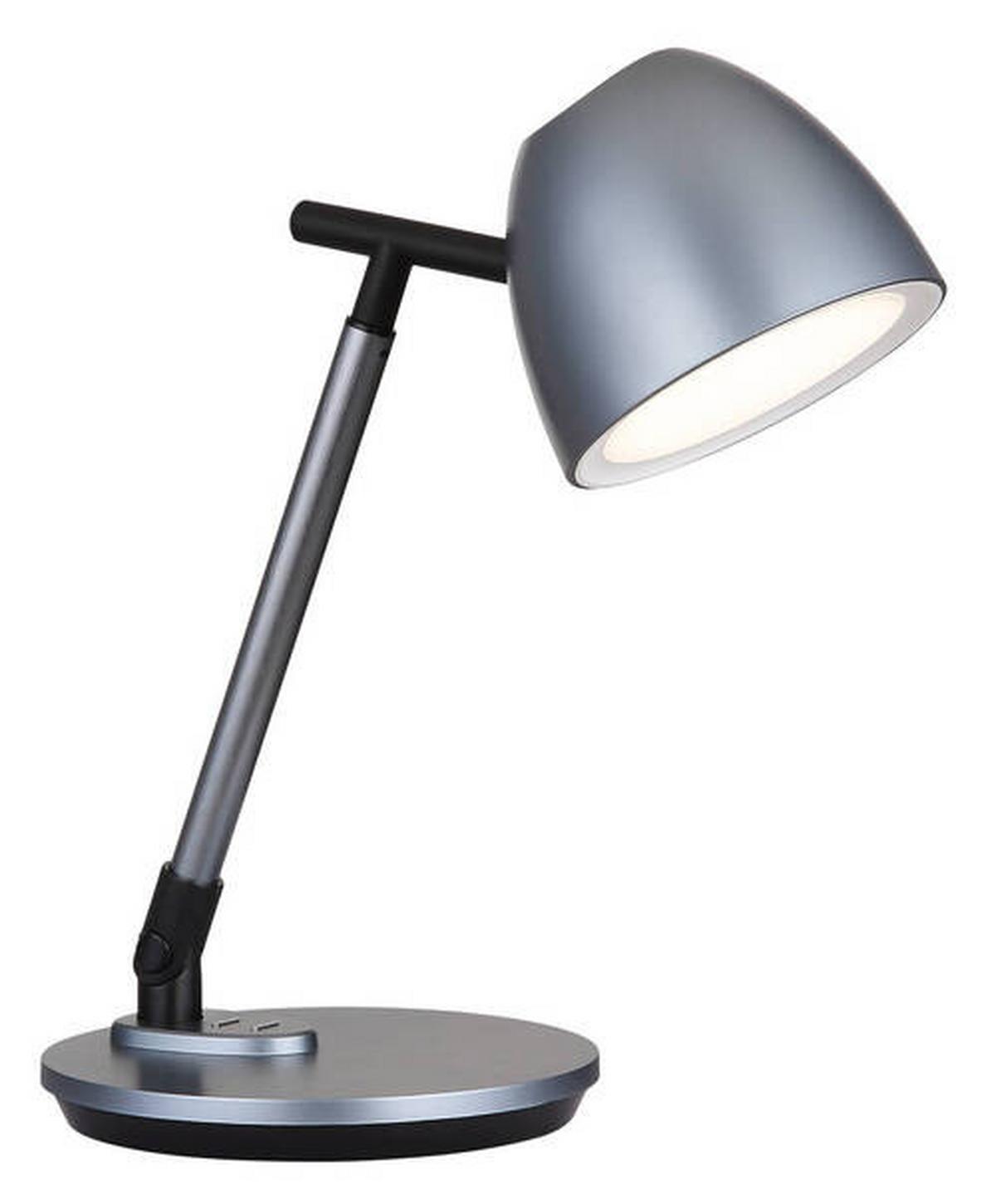 LED-Schreibtischleuchte Casala Dunkelgrau max. 7,5 Watt - Dunkelgrau/Opal, Design, Kunststoff/Metall (35cm) - Globo