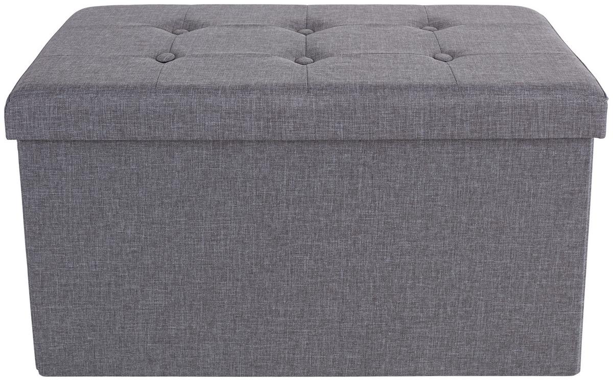 Bancă Franz - gri, Modern, lemn/textil (70/38/38cm) - Modern Living
