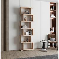 Regal Palusa L - Silberfarben/Sonoma Eiche, Design, Holzwerkstoff/Kunststoff (60/196/24cm) - MID.YOU