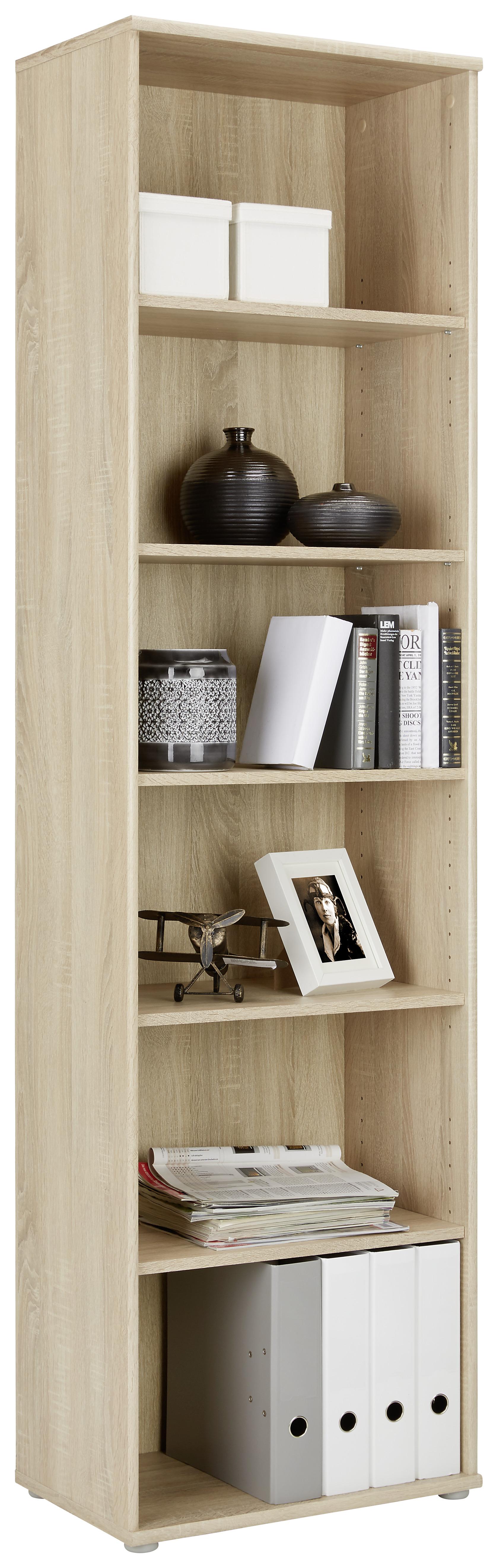 Regal Sonoma Eiche - Alufarben/Sonoma Eiche, MODERN, Holzwerkstoff/Kunststoff (54/198/34cm) - Modern Living