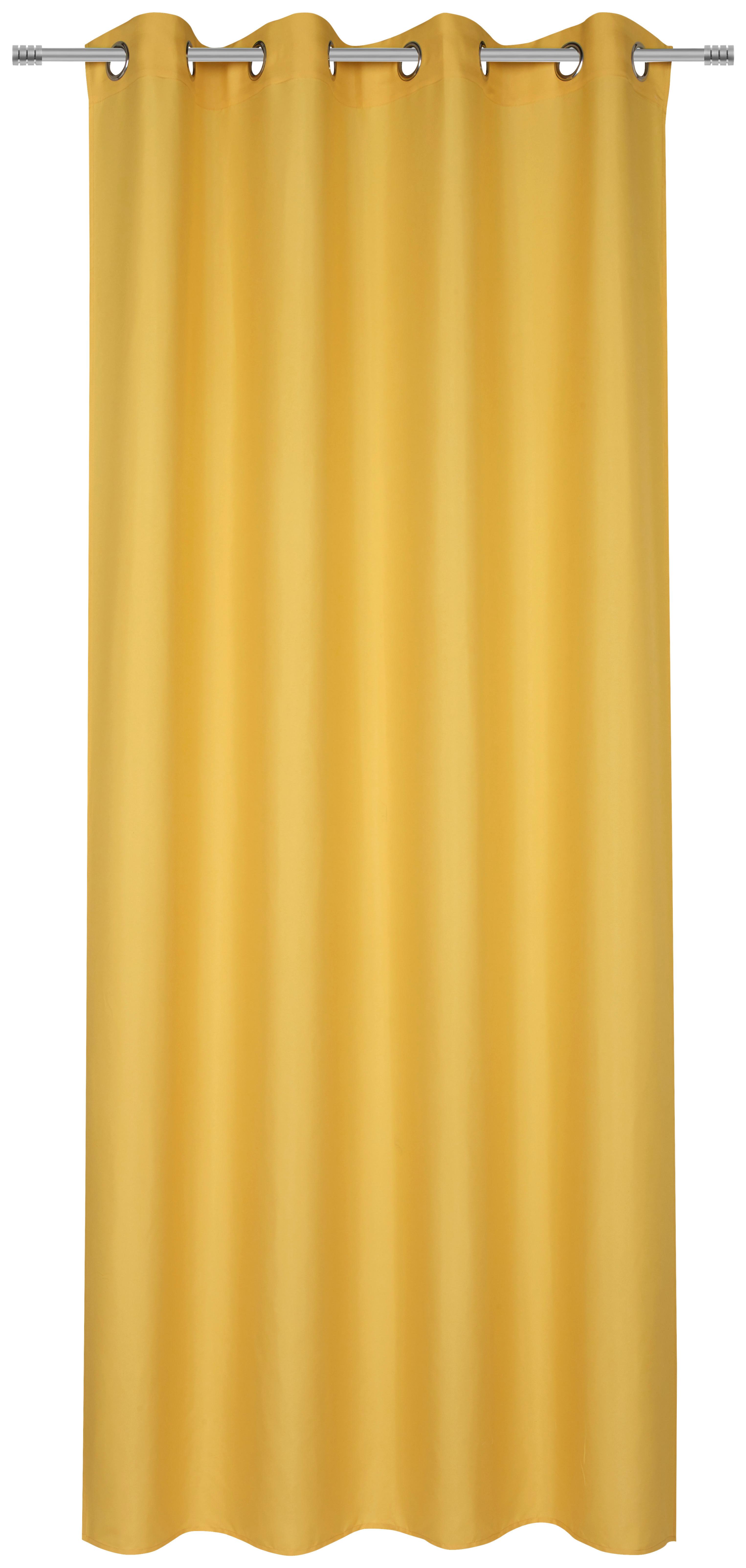 Ösenvorhang Abby in Gelb ca. 140x235cm - Gelb, KONVENTIONELL, Textil (140/235cm) - Modern Living