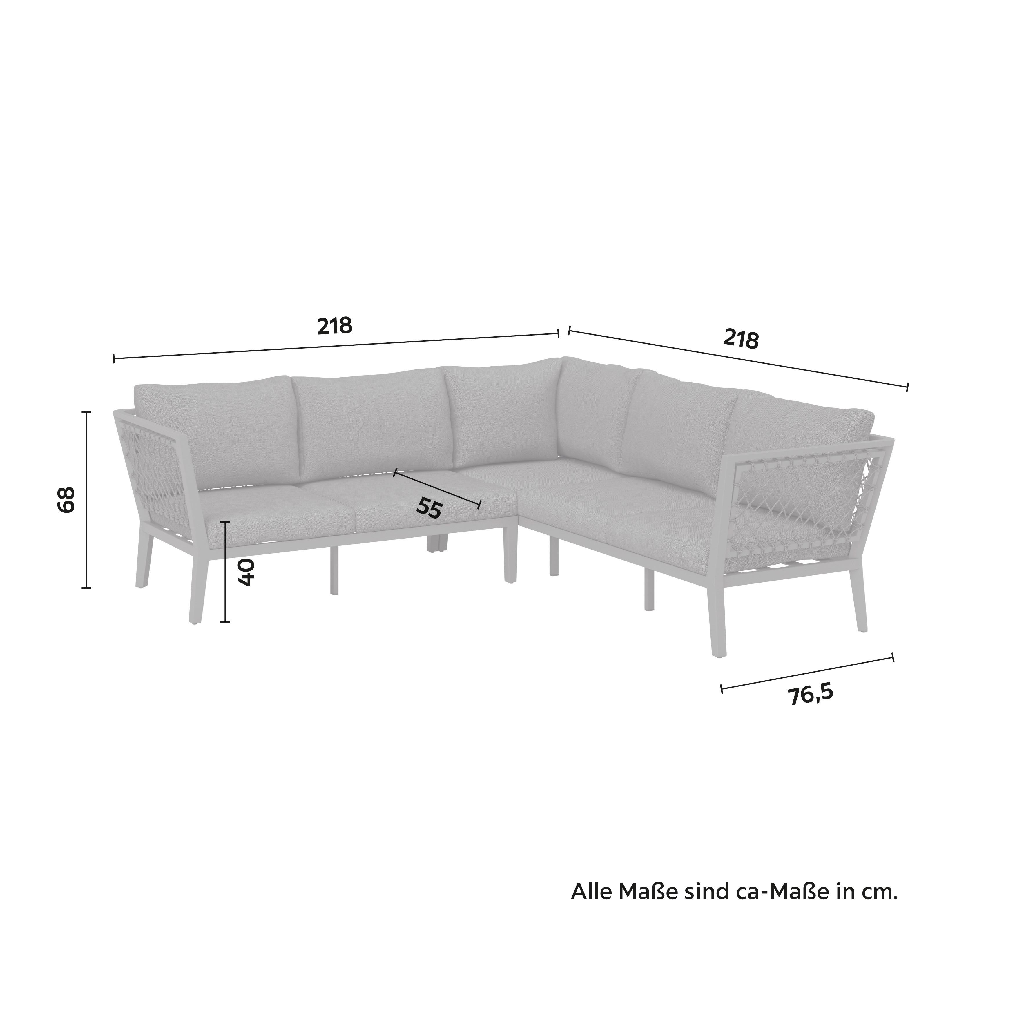 LOUNGEGRUPP MALOU - mörkgrå/antracit, Modern, metall/textil (218/68/76,5cm) - Bessagi Garden