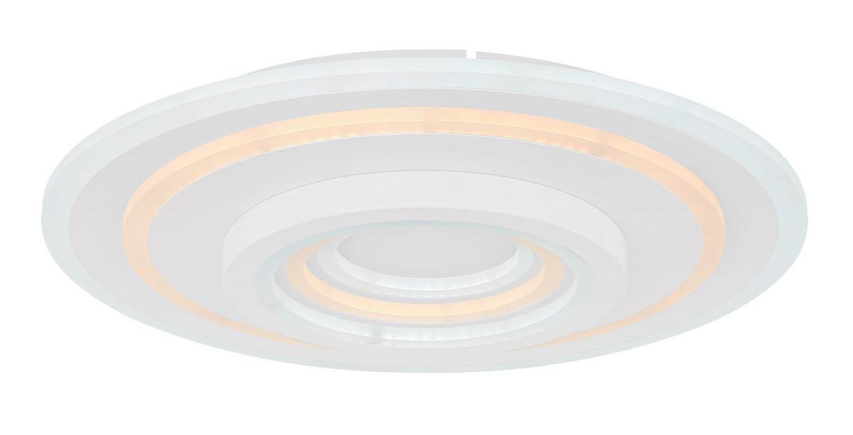 Stropna Led-svetilka Bafur, S Sijalko - bela, Design, kovina/umetna masa (49,5/7cm) - Globo