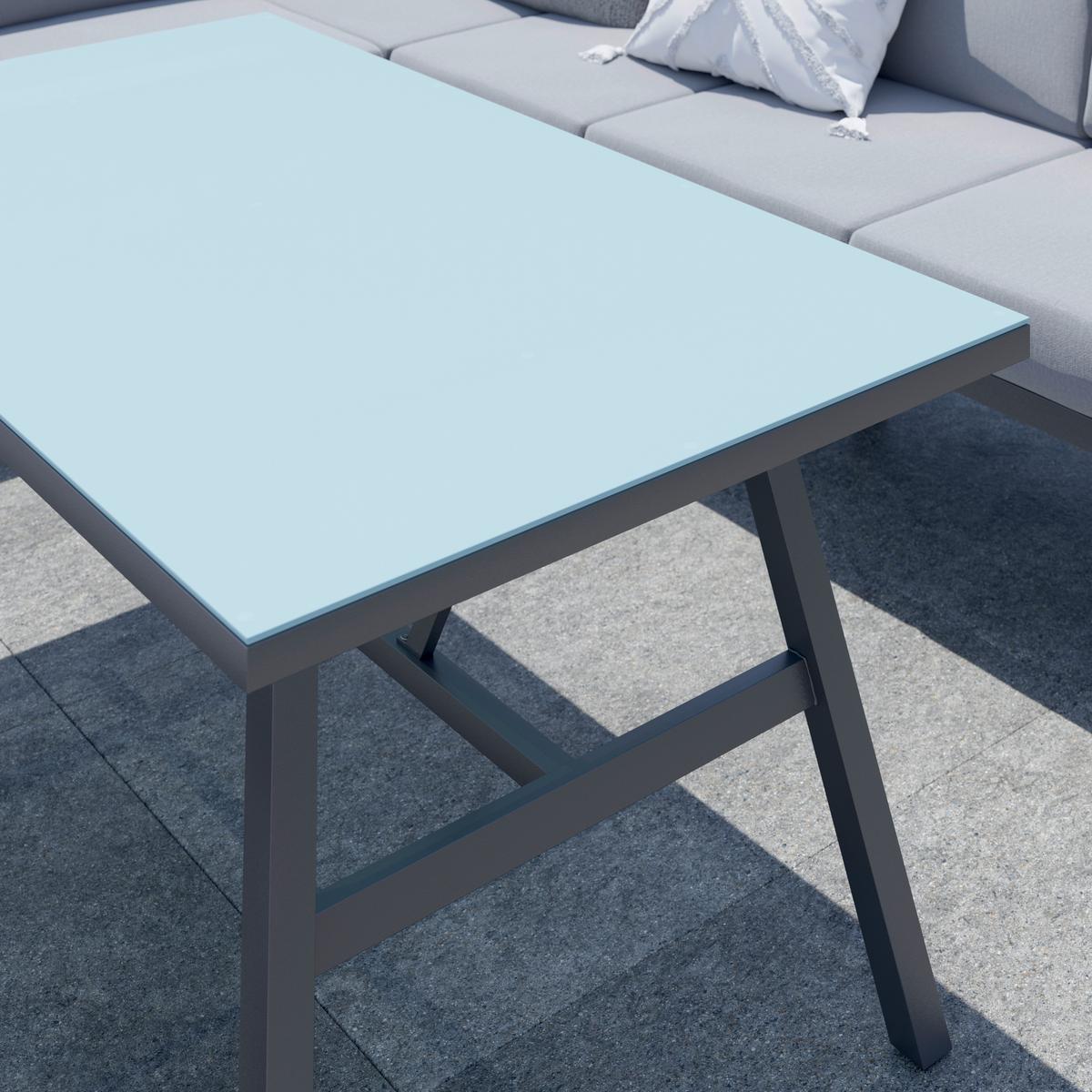 Loungegarnitur-Set Eliza Anthrazit - Dunkelgrau/Hellgrau, Modern, Glas/Kunststoff (166/73/75cm) - Mömax