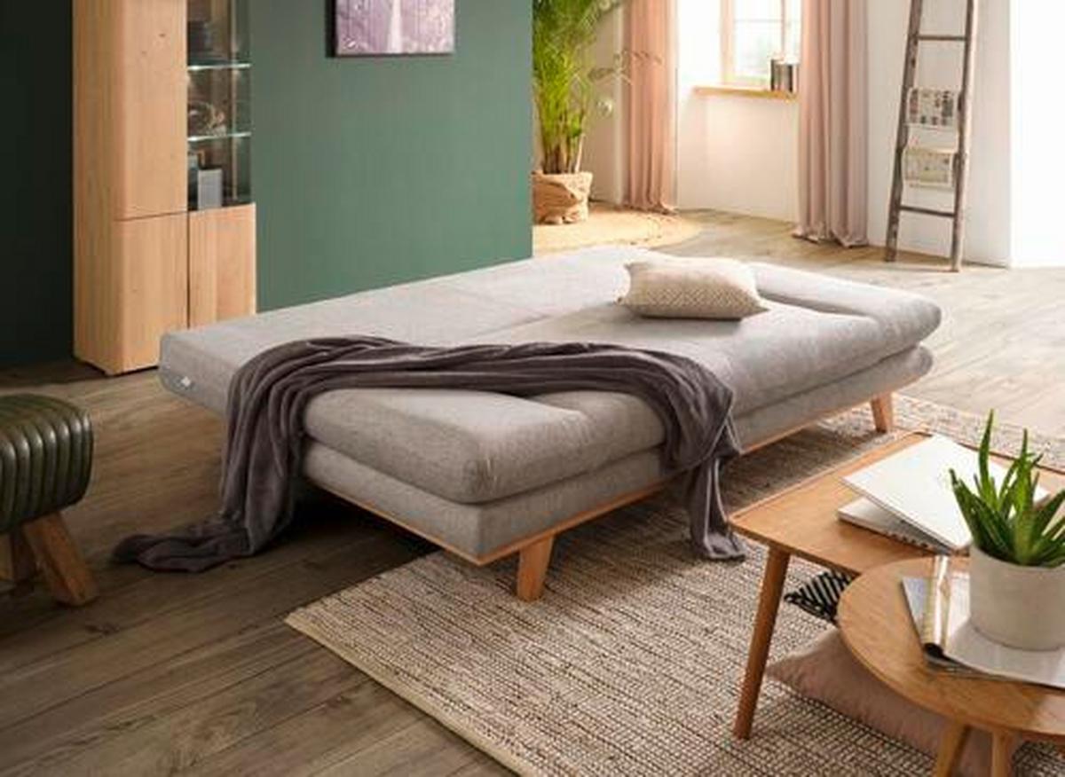 Hocker aus Leder/Mangoholz massiv - Naturfarben/Grün, Lifestyle, Leder/Holz (27/46/38cm) - Mömax