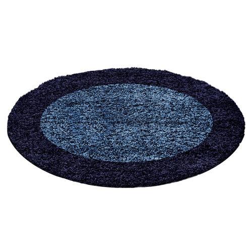 Hochflorteppich Life Blau Ø ca. 200cm - Blau/Dunkelblau, KONVENTIONELL, Textil (200cm) - Novel