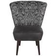 Sessel in Dunkelbraun - Dunkelbraun/Schwarz, LIFESTYLE, Holz/Textil (67/85/44/68cm) - MODERN LIVING
