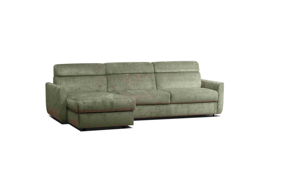 Sarokkanapé Sorrento Slim - zöld, Konventionell, faalapú anyag/textil (280/89/160cm)