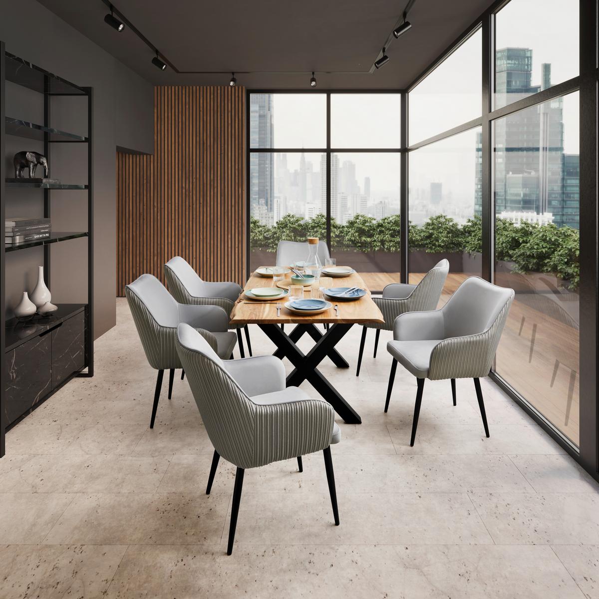 Stol Za Blagovaonicu Leilo - boje bagrema/crna, Moderno, drvo/metal (160/85/76cm) - Bessagi Home