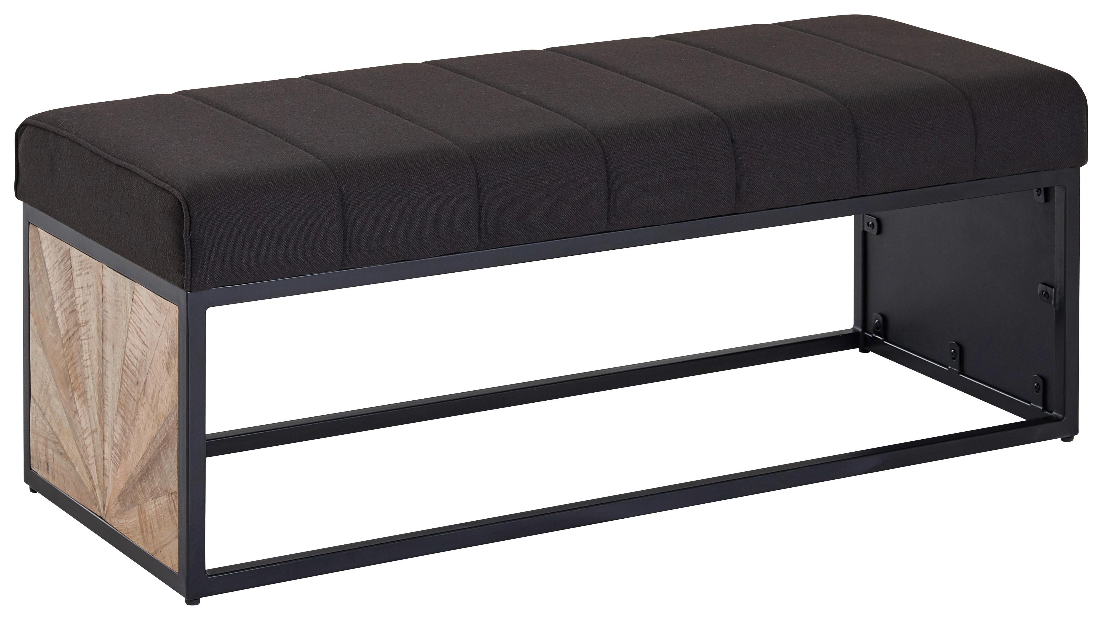 Garderobna Klop Wl6.487 - črna, Moderno, kovina/tekstil (105/40/40cm) - MID.YOU