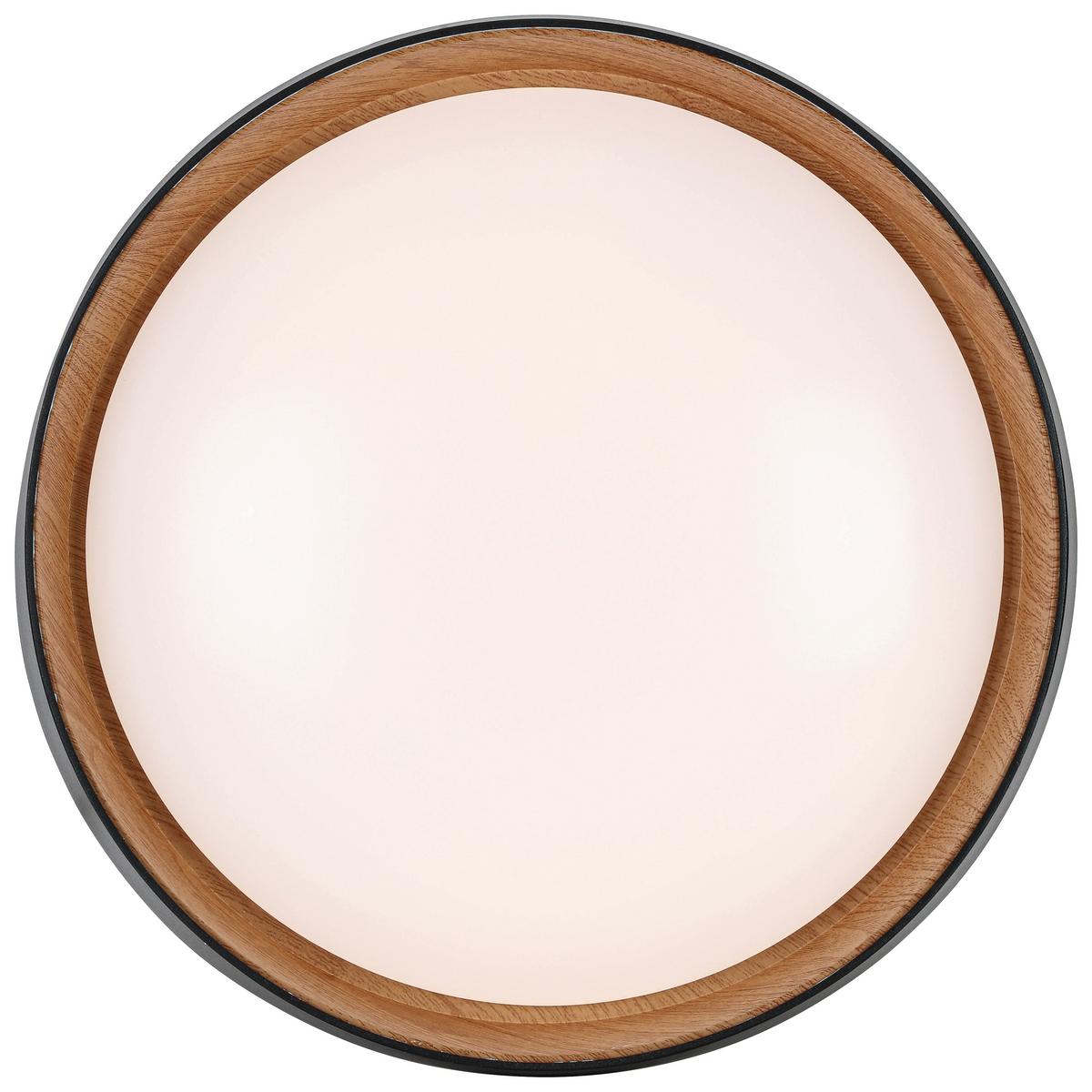 Plafonieră cu LED Lia - alb, Konventionell, plastic/lemn (39/7cm) - Mömax