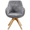 STOL MED ARMSTÖD RELAX - bokfärgad/grå, Modern, trä/textil (60/82/62cm) - Mömax