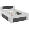 SÄNG AZURRO 2-140 - vit/antracit, Modern, trämaterial (140/200cm) - Mömax