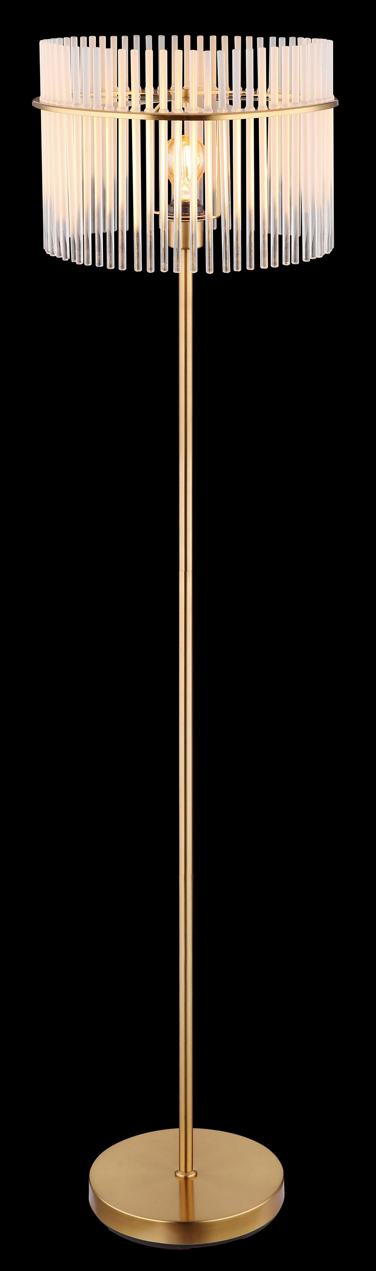 Stoječa Svetilka 15698sm Gorley - zlate barve/opal, Konvencionalno, kovina/steklo (38/152cm) - Globo