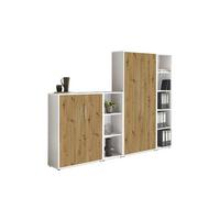AKTENSCHRANK OFFICE EDITION - SW SET 4 - Eiche Artisan/Weiß, MODERN, Holzwerkstoff (128,5/185,6/33cm) - MID.YOU