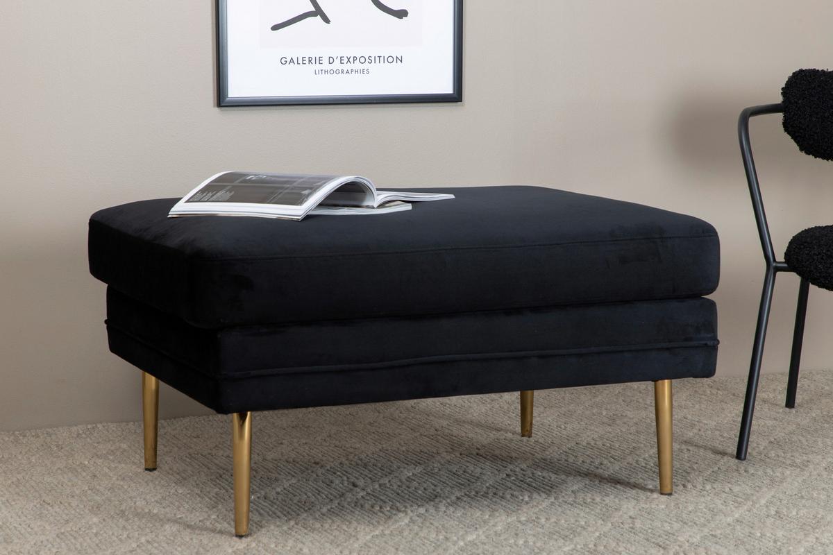 HOCKER BOOM - Goldfarben/Schwarz, Design, Textil/Metall (90/49/70cm) - Livetastic