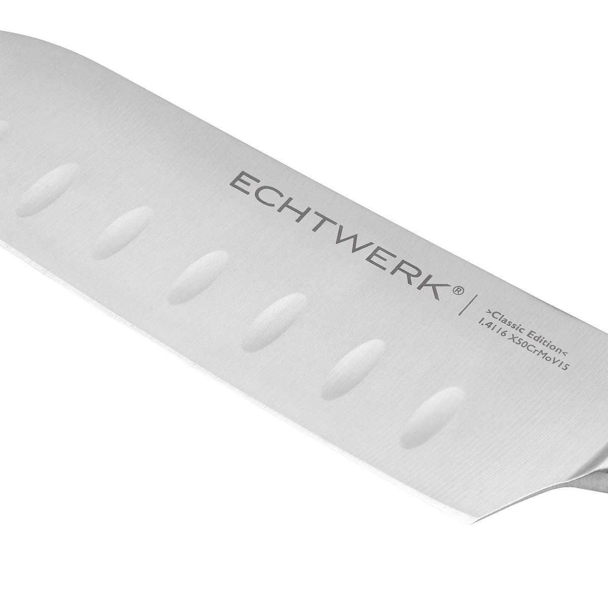NÓŻ SANTOKU ECHTWERK CLASSIC EDITION - brązowy, Modern, metal/drewno (28,9cm) - Echtwerk