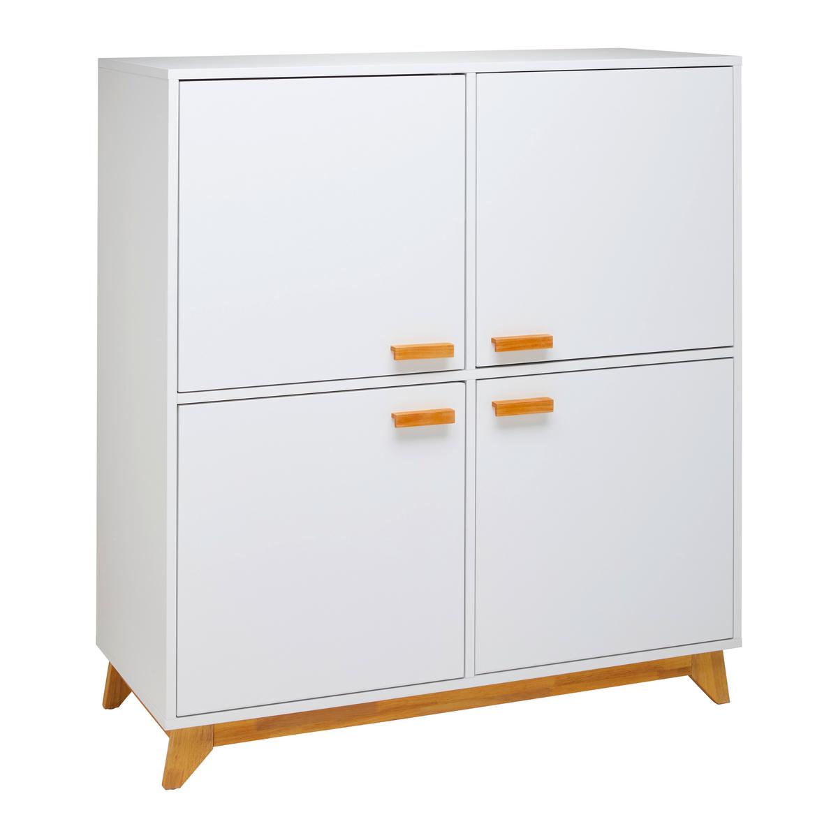 KOMODA MILAN - biały, Modern, drewno (120/132/52,5cm) - Bessagi Home