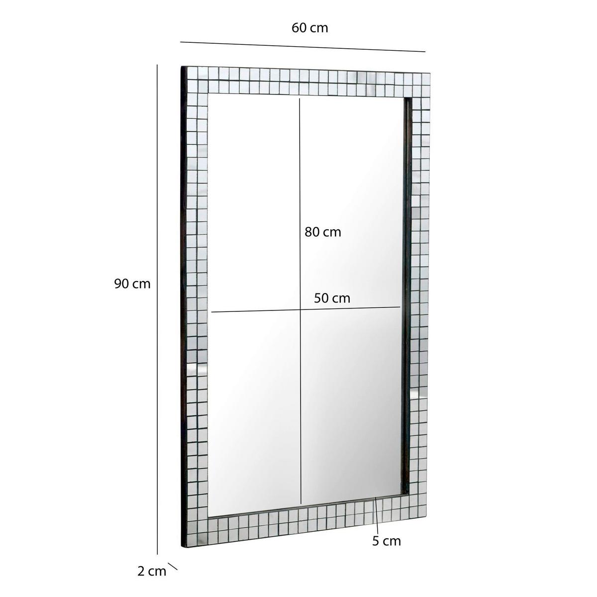 Wandspiegel Wl7.474 - Schwarz, Design, Glas/Holzwerkstoff (60/90/2cm) - Livetastic