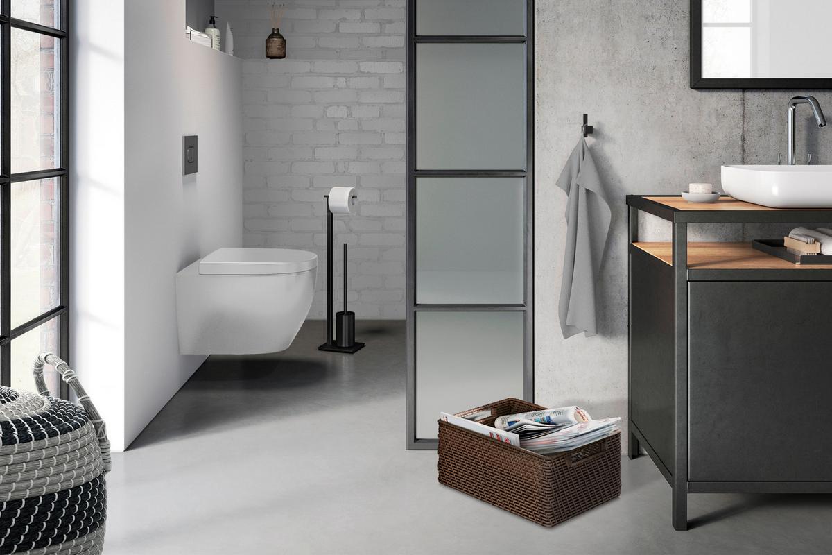 ZESTAW DO WC CARVO - czarny, Basics, metal (15/71,8/18cm) - Zack