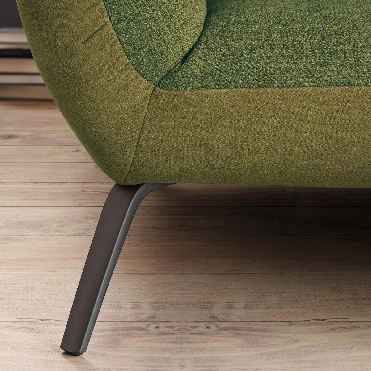 Bigsofa Trendy Olivgrün - Schwarz/Olivgrün, MODERN, Holzwerkstoff (260/93/124cm) - Premium Living