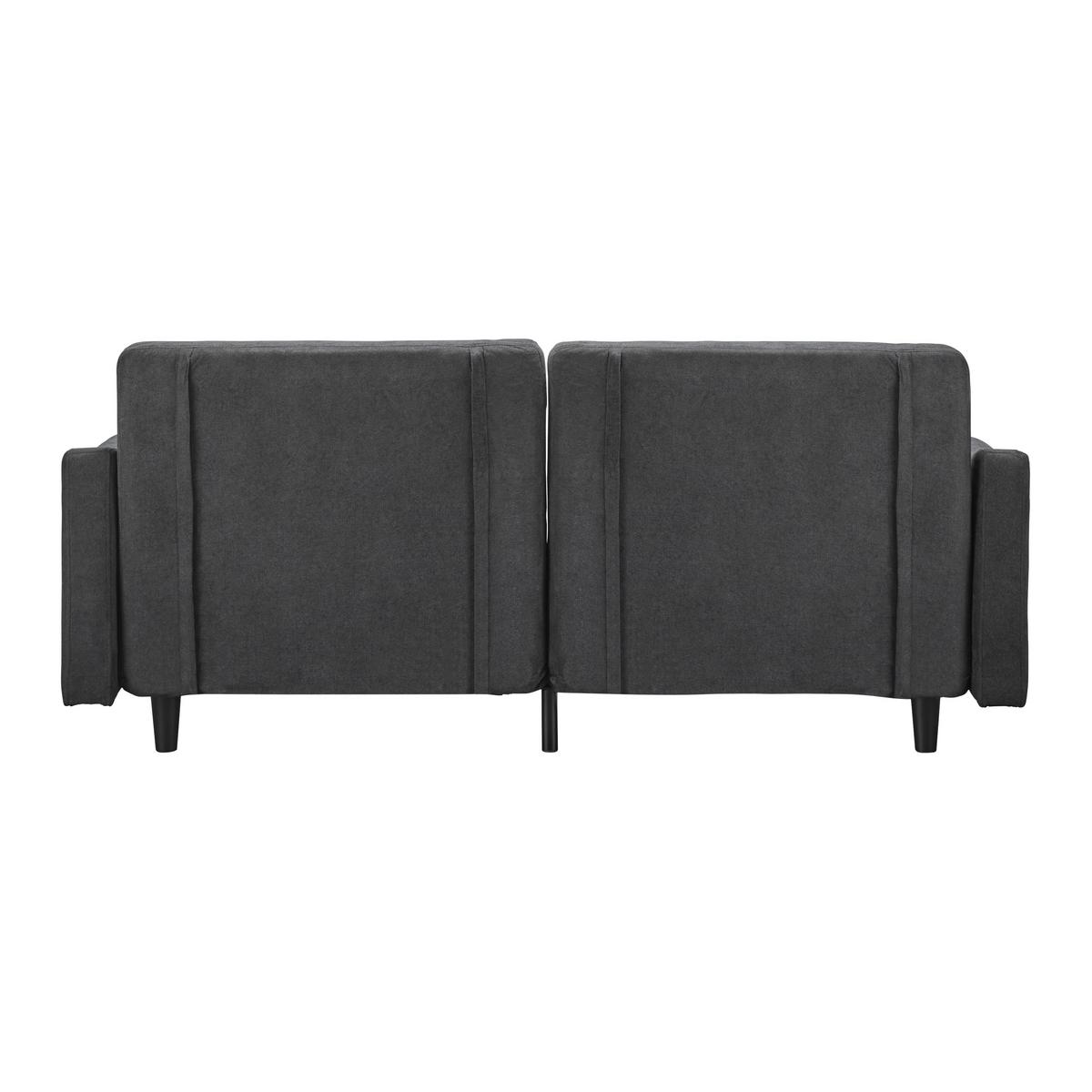 Schlafsofa Sandro Dunkelgrau Webstoff - Dunkelgrau/Schwarz, MODERN, Holz/Kunststoff (175/76/89cm) - Bessagi Home