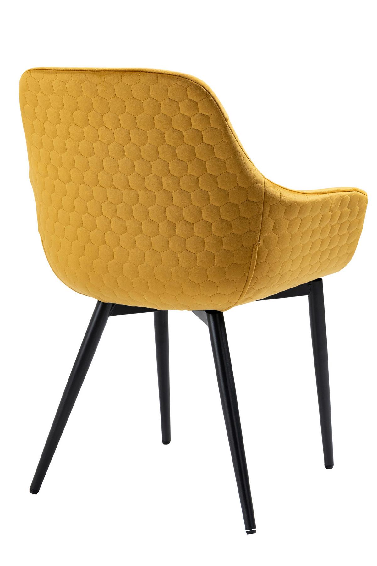 Naslanjač Samt, Gorčično Rumena - črna/gorčično rumena, Moderno, kovina/tekstil (63/81,5/61cm) - Livetastic