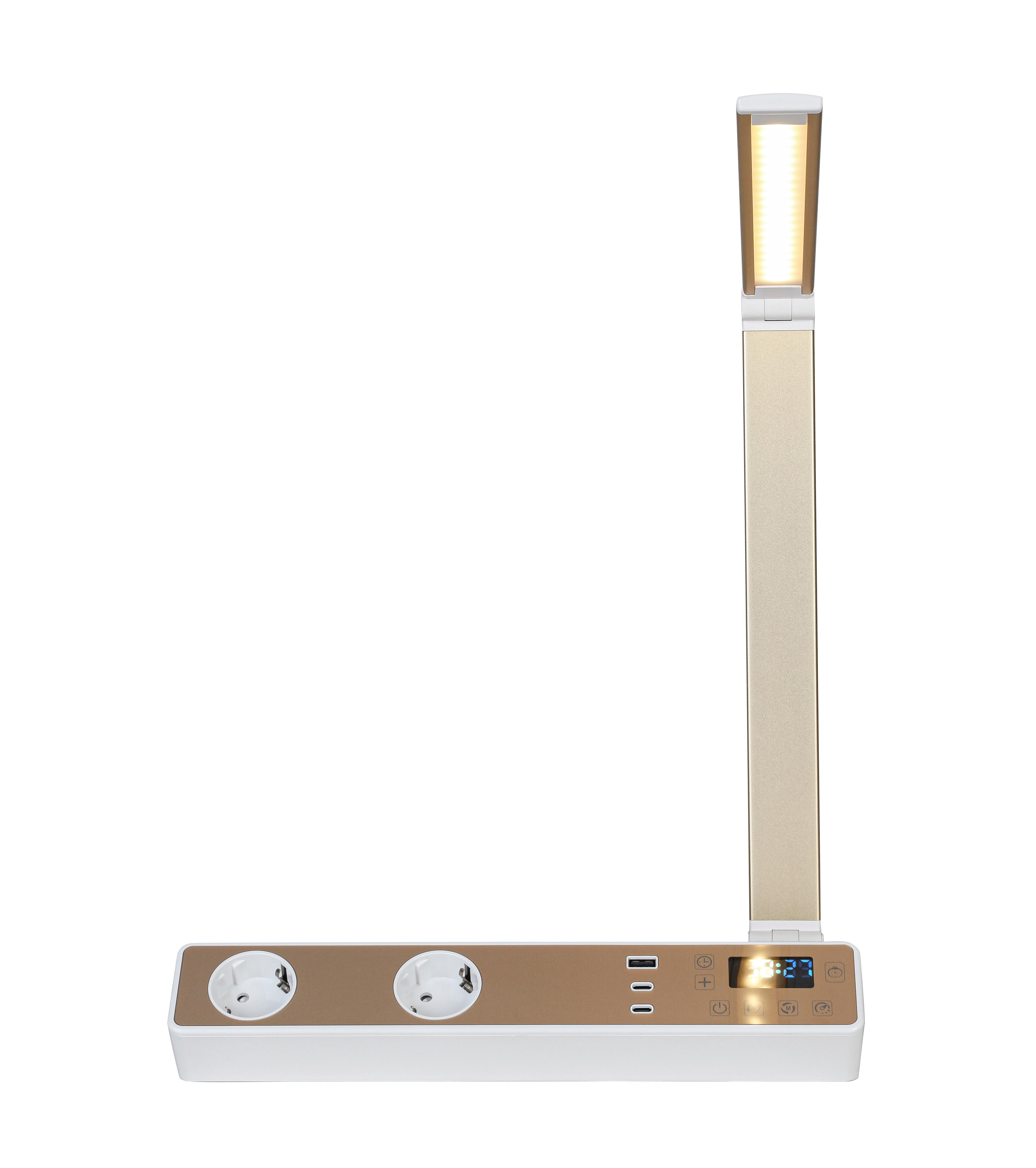 LED-SKRIVBORDSLAMPA MULTI - vit/roséguld, Modern, metall/plast (33/10,5/37-66cm) - Mömax